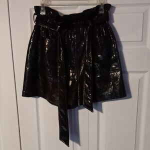 Blank NYC Black High-Shine Paperbag Waist Shorts